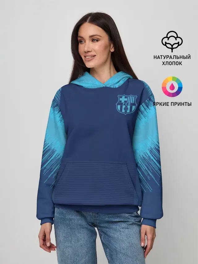 Женское худи с принтом «Барселона — Barcelona Training 2019»