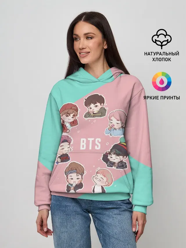 Женское худи с принтом «BTS»