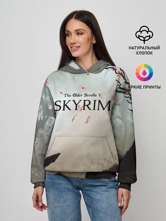 Женское худи с принтом «The Elder Scrolls — The Elder Scrolls SKYRIM 5»
