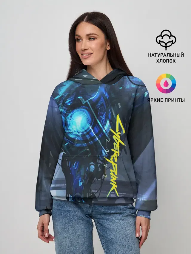 Женское худи с принтом «Cyberpunk 2077»