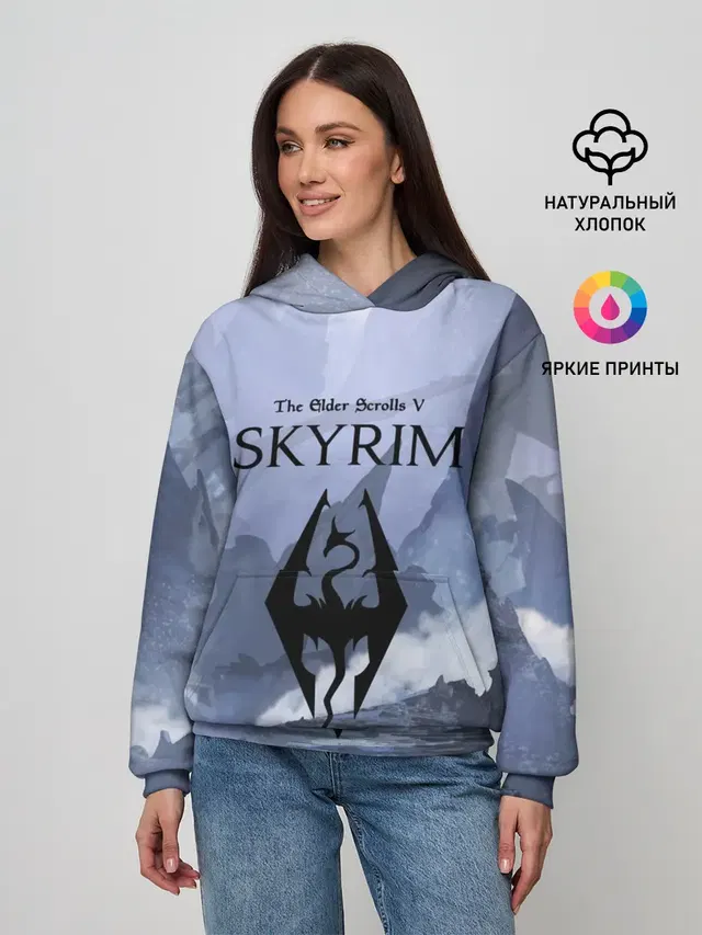 Женское худи с принтом «The Elder Scrolls — THE ELDER SCROLLS 5 SKYRIM»