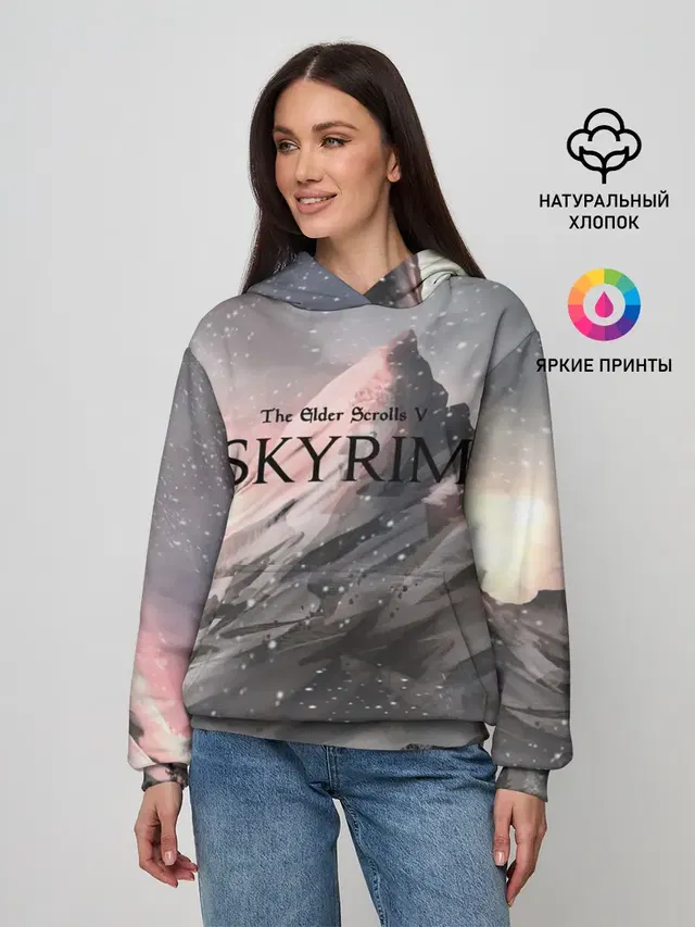 Женское худи с принтом «The Elder Scrolls — The Elder Scrolls Skyrim»