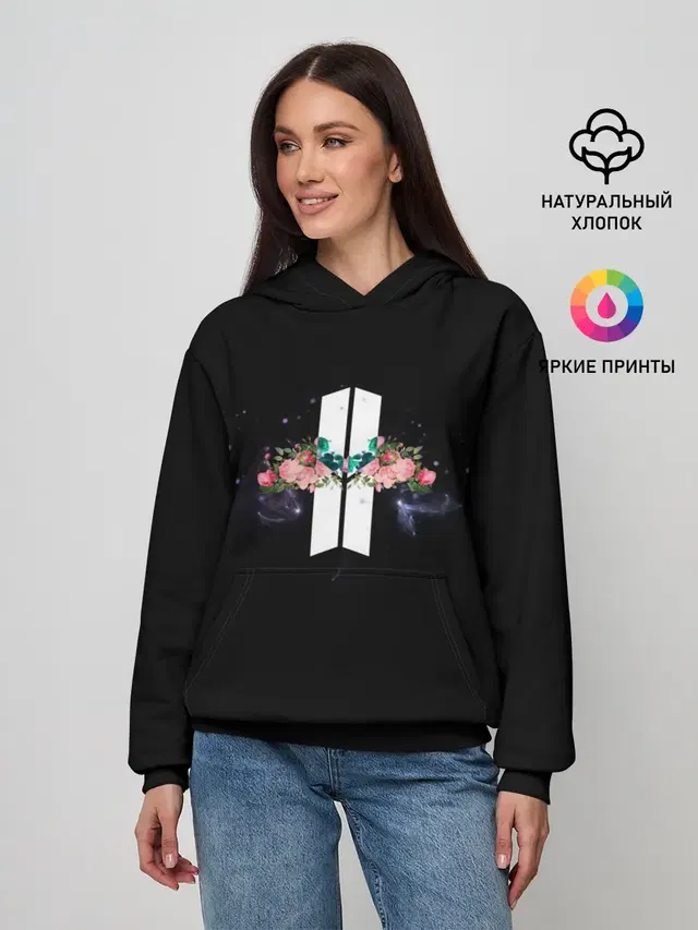 Женское худи с принтом «BTS»