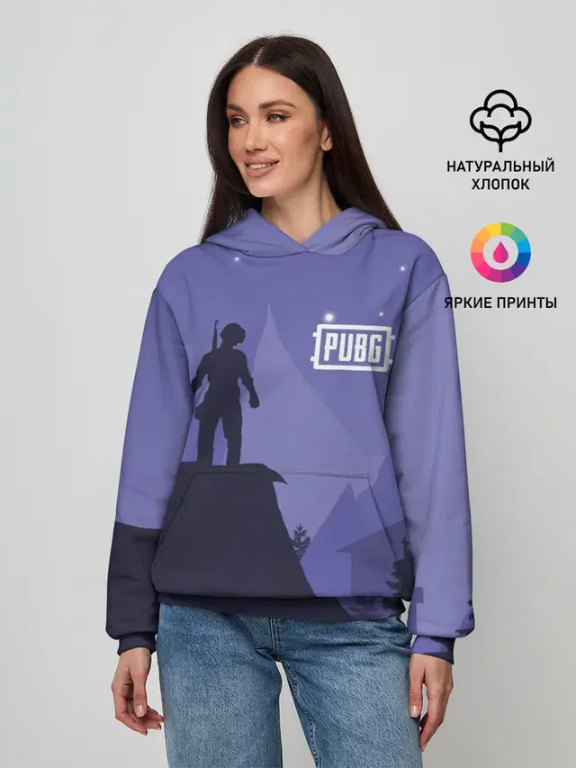 Женское худи с принтом «ПАБГ — Ночной PUBG»