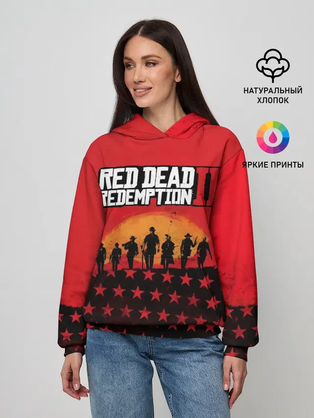 Женское худи с принтом «Western — Red Dead Redemption 2»