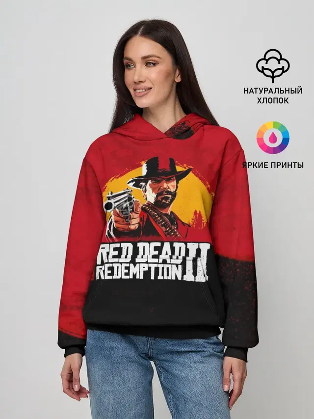Женское худи с принтом «Arthur Morgan — Red Dead Redemption 2»