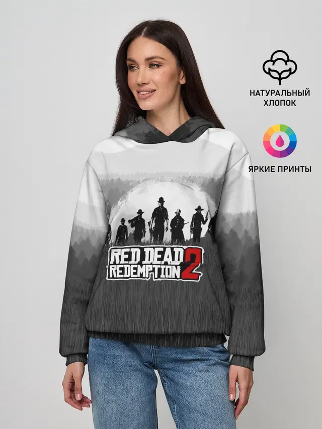 Женское худи с принтом «Landscape — Red Dead Redemption 2»