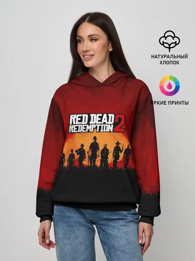 Женское худи с принтом «Cowboys — RDR 2»