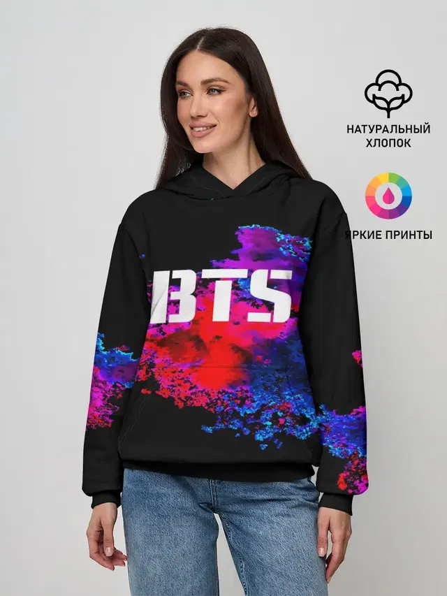 Женское худи с принтом «BTS»