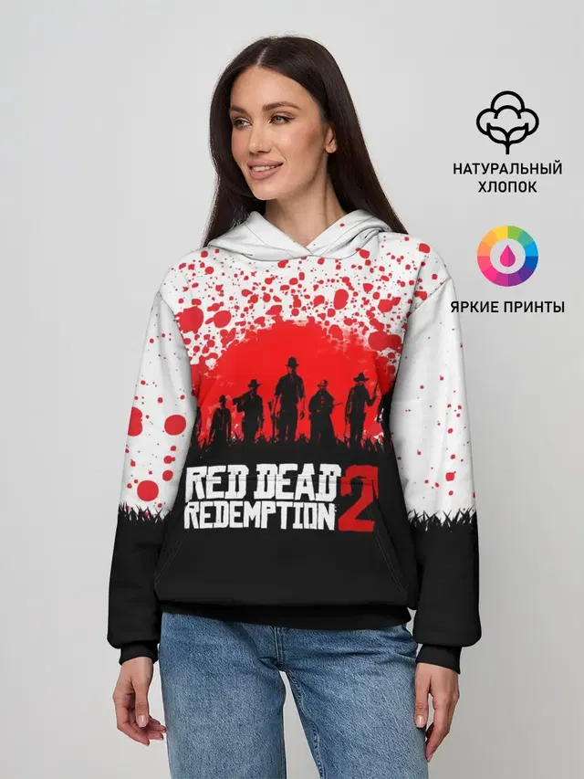 Женское худи с принтом «Cowboys — RED DEAD REDEMPTION 2»