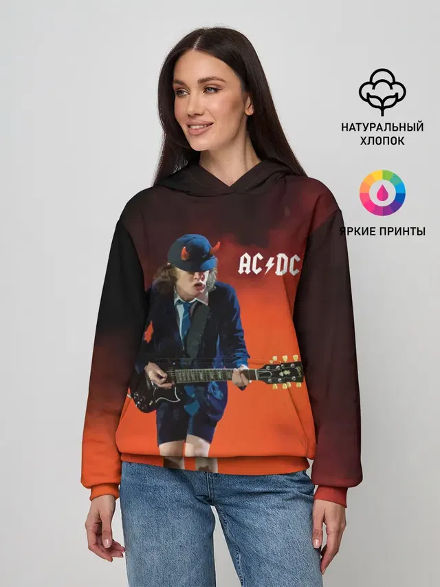 Женское худи с принтом «Rock music»