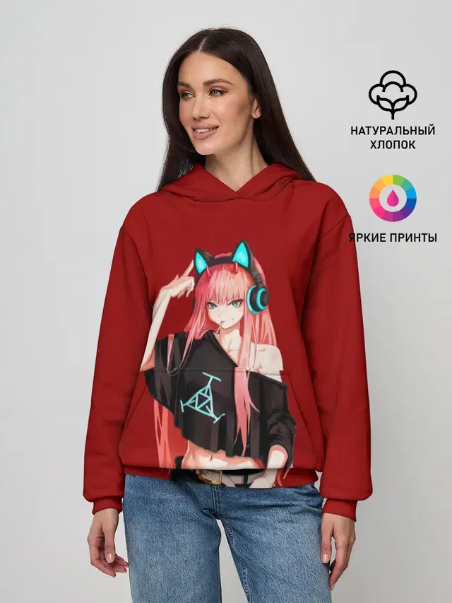 Женское худи с принтом «Anime lets play»
