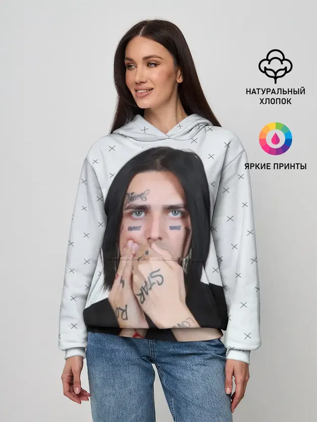Женское худи с принтом «Face»