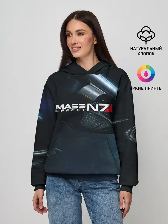 Женское худи с принтом «Mass Effect — MASS EFFECT N7»