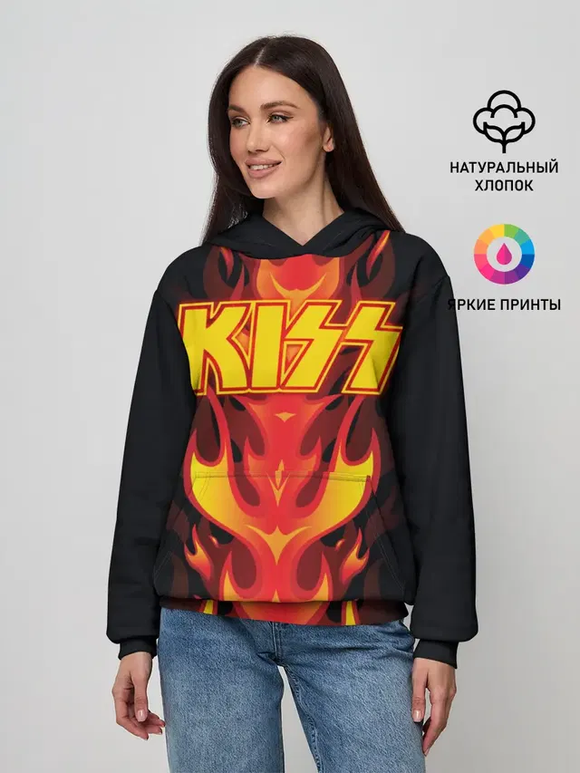 Женское худи с принтом «Kiss»