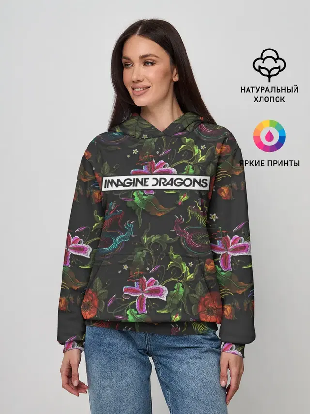 Женское худи с принтом «Imagine Dragons — Imagine Dragons Ink»