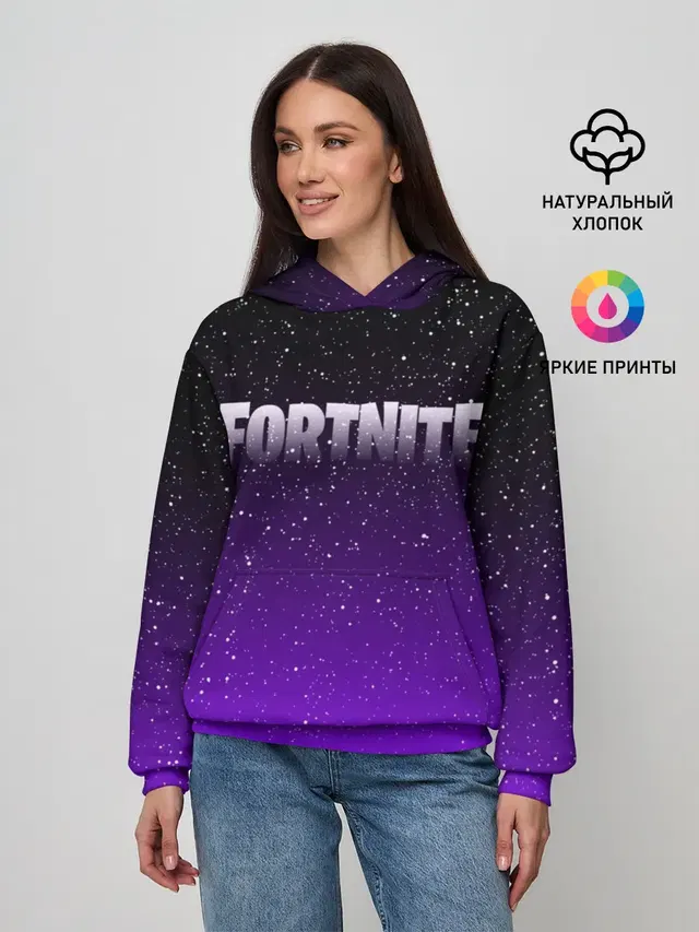 Женское худи с принтом «Фортнайт — FORTNITE SPACE»