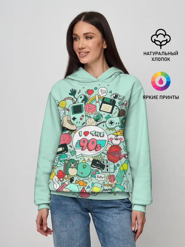 Женское худи с принтом «Retro — 90-е»