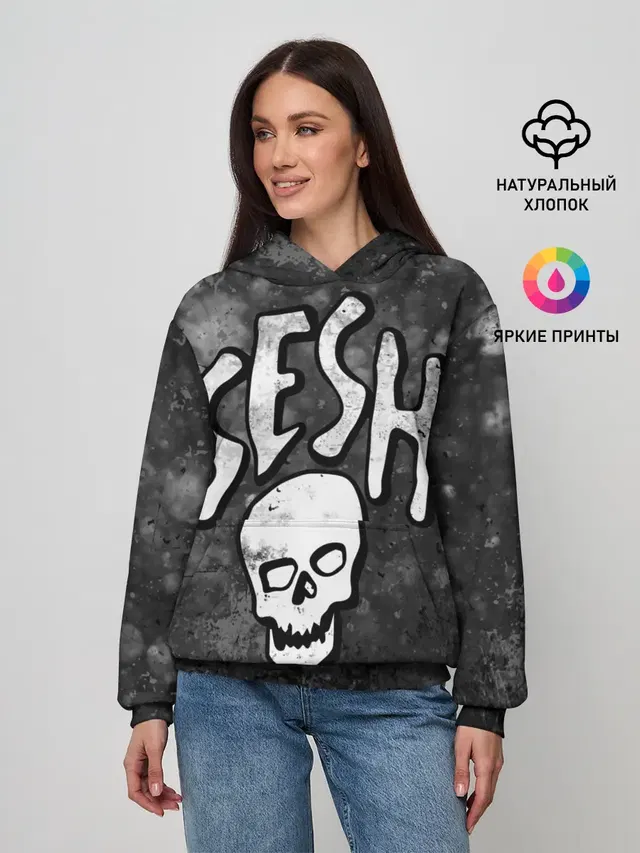 Женское худи с принтом «Bones — SESH Team»