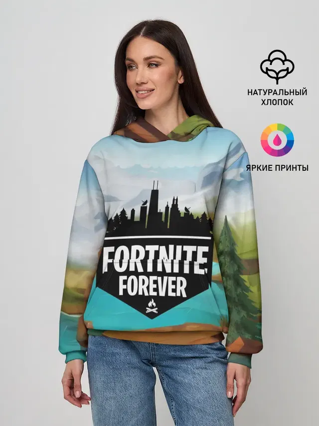 Женское худи с принтом «Фортнайт — Fortnite Forever»