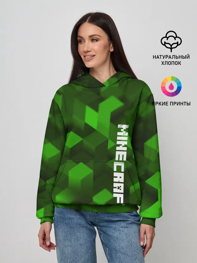 Женское худи с принтом «Майнкрафт — MINECRAFT 2019»