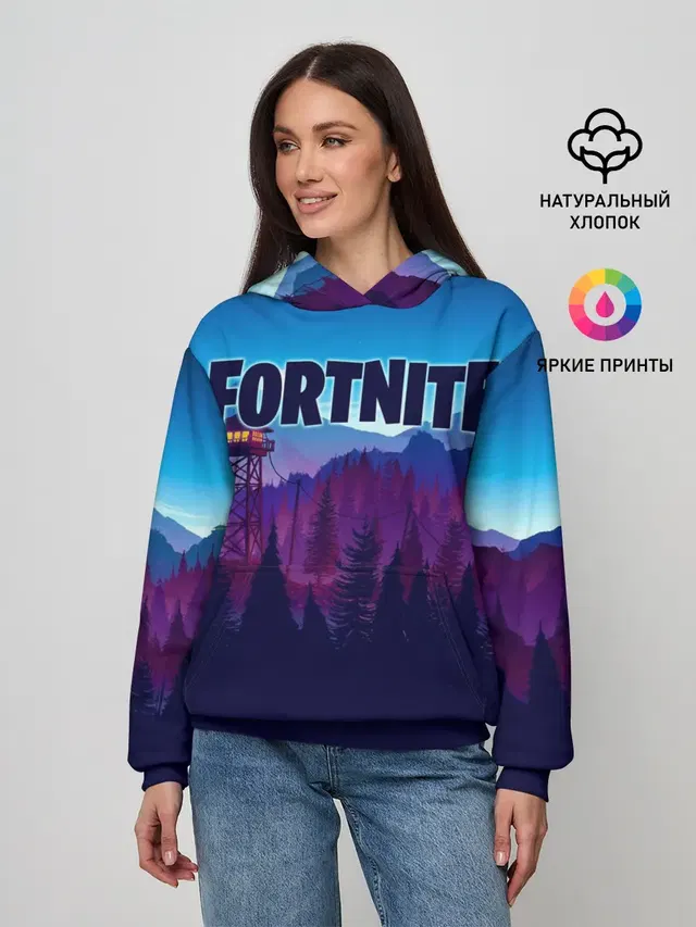 Женское худи с принтом «Фортнайт — Fortnite Save the World»