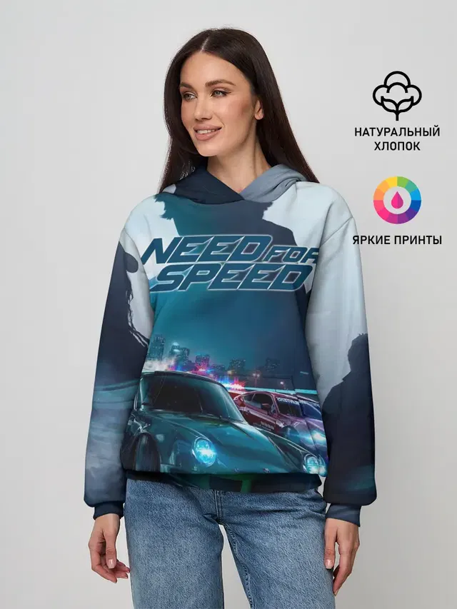 Женское худи с принтом «Need for Speed»