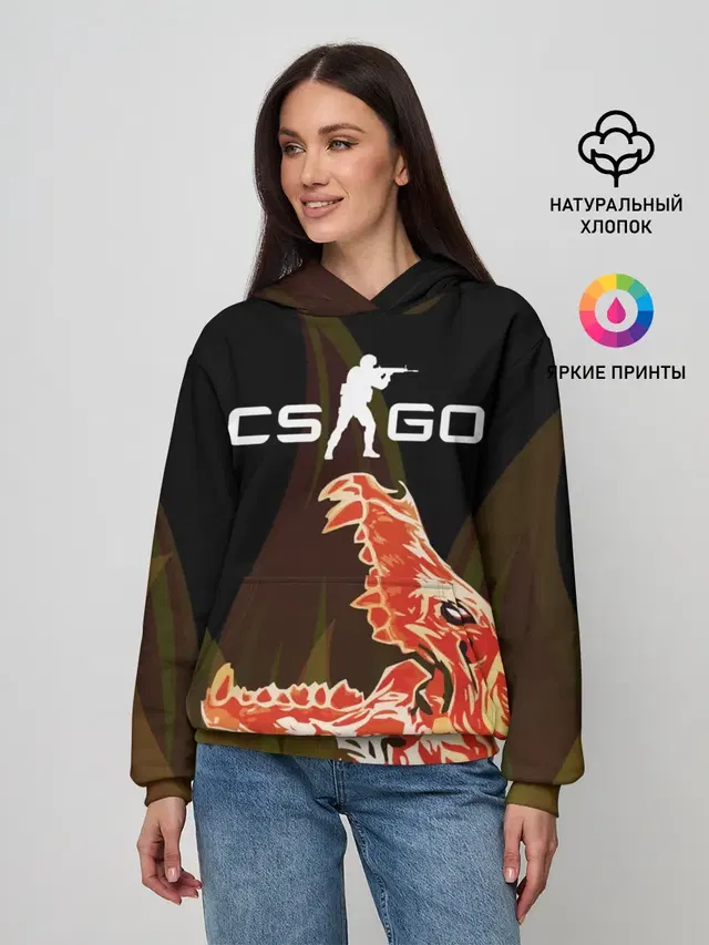 Женское худи с принтом «Counter-Strike — CS:GO - Howl»