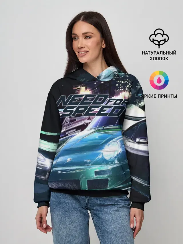 Женское худи с принтом «Need for Speed»
