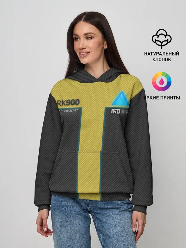 Женское худи с принтом «TrdDBH, detroit, become human,»