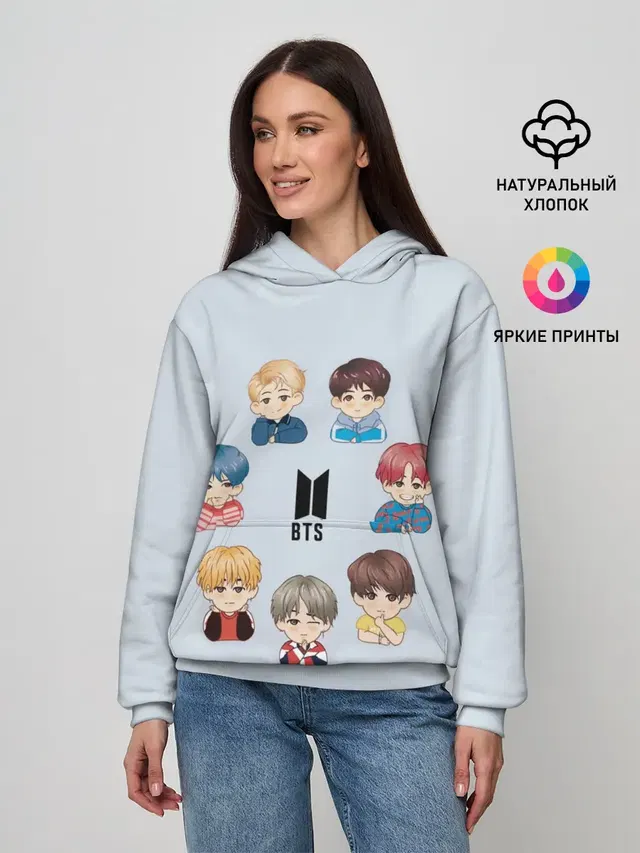 Женское худи с принтом «BTS»