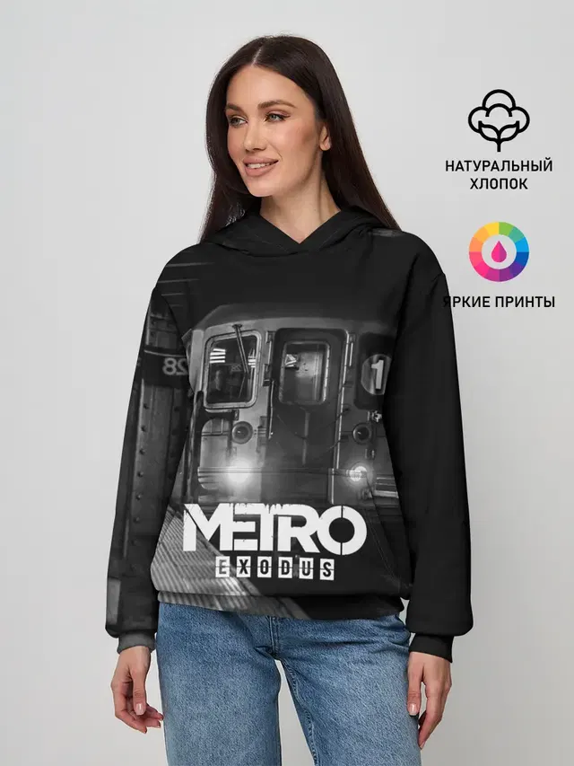 Женское худи с принтом «Metro»