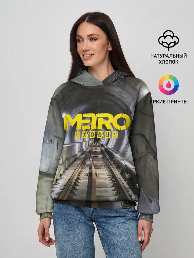 Женское худи с принтом «Майнкрафт — METRO EXODUS»