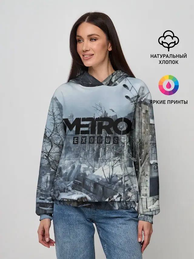 Женское худи с принтом «Post-apocalyptic — METRO EXODUS»