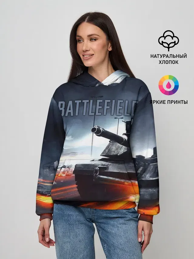 Женское худи с принтом «Tank»