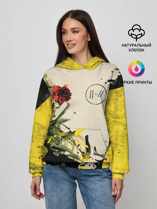 Женское худи с принтом «Flowers — Twenty One Pilots - Trench»