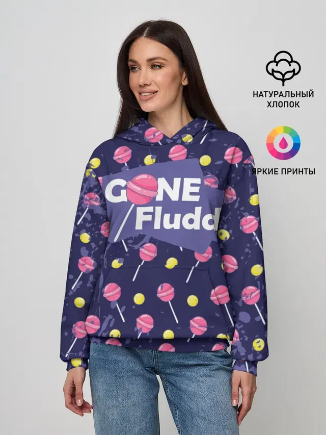 Женское худи с принтом «GONE.Fludd»
