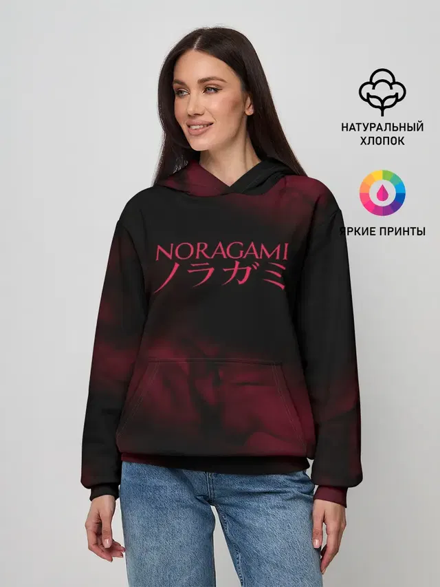 Женское худи с принтом «NORAGAMI. Тьма»