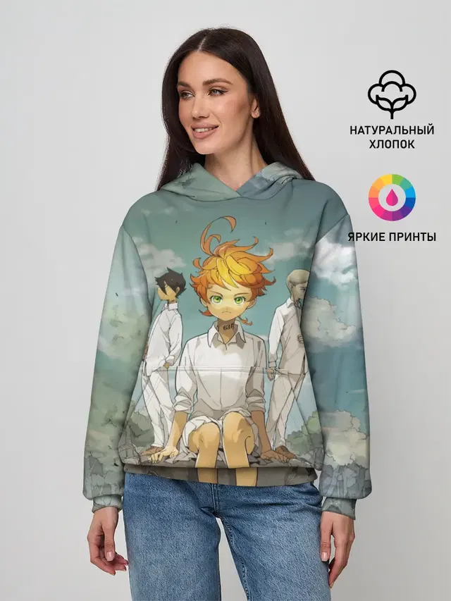Женское худи с принтом «The Promised Neverland»