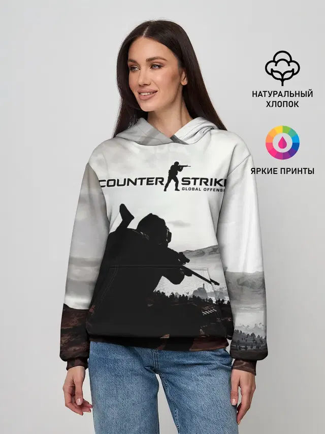 Женское худи с принтом «Counter-Strike — CS:GO»