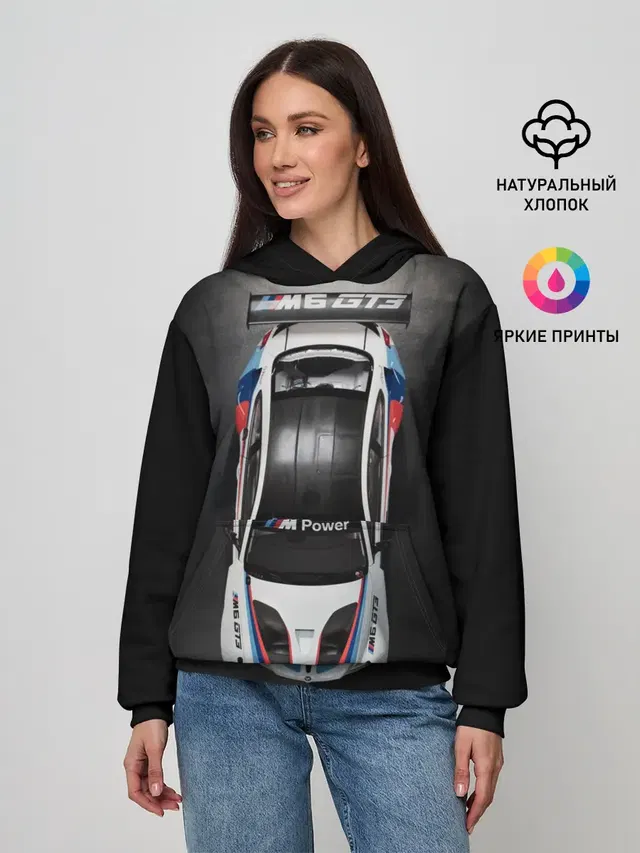 Женское худи с принтом «BMW — BMW M Power»
