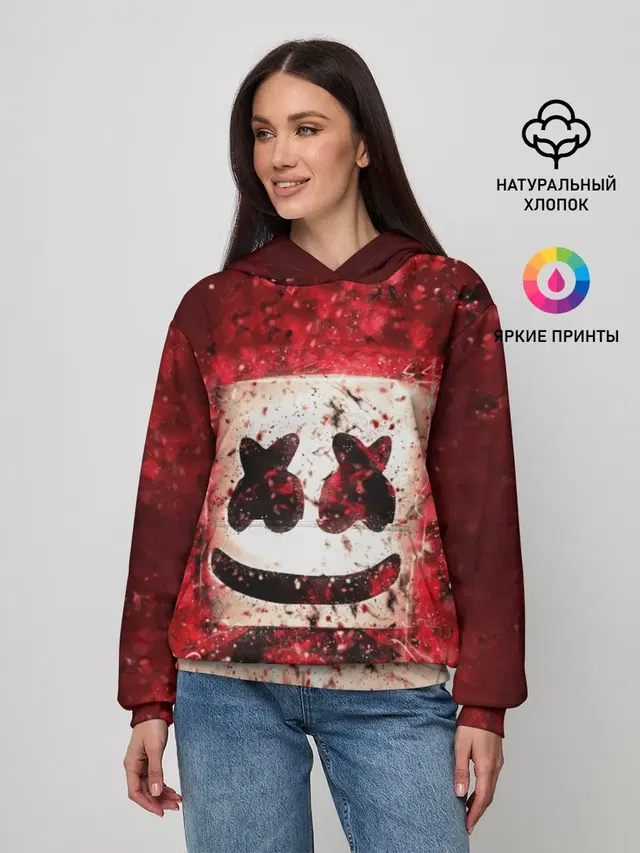 Женское худи с принтом «Marshmello»