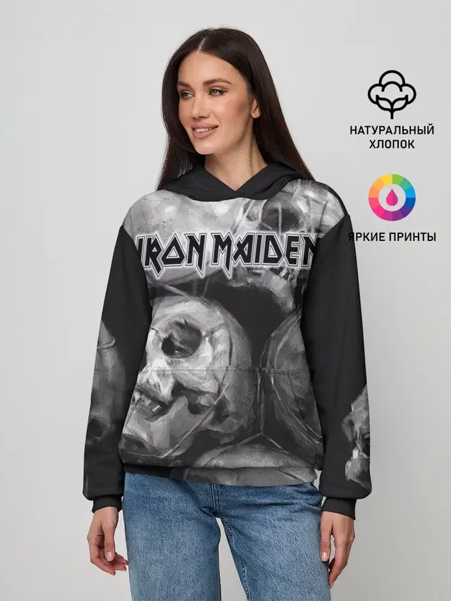 Женское худи с принтом «Iron Maiden»