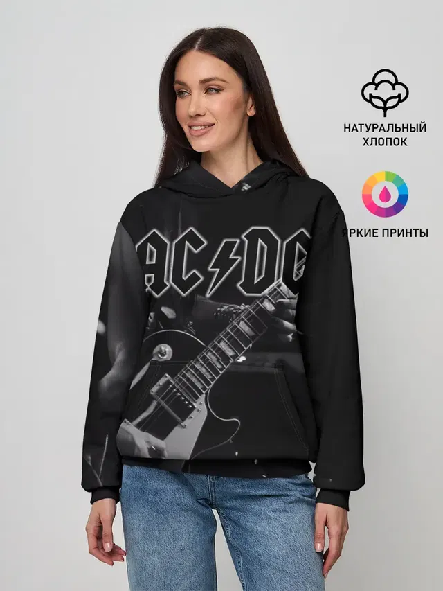 Женское худи с принтом «AC/DC»