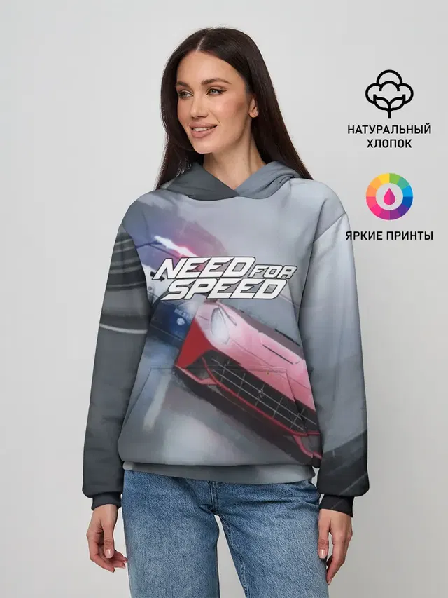 Женское худи с принтом «Ferrari — NEED FOR SPEED»