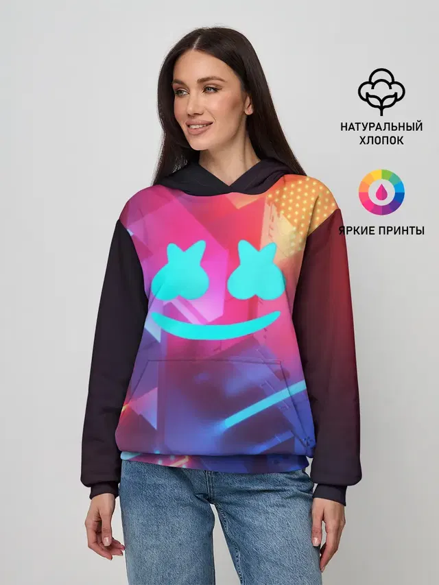 Женское худи с принтом «Marshmello»