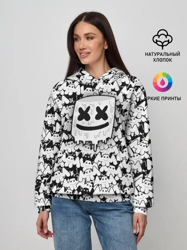 Женское худи с принтом «Marshmello»