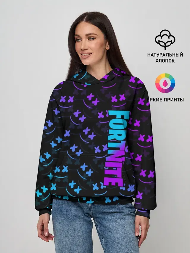 Женское худи с принтом «Marshmello»