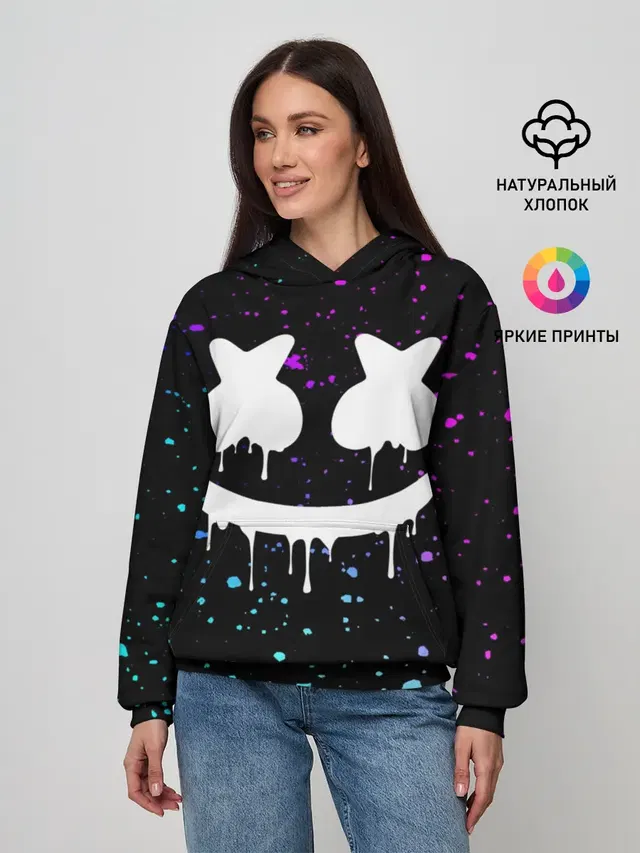 Женское худи с принтом «Marshmello — MARSHMELLO Melt»
