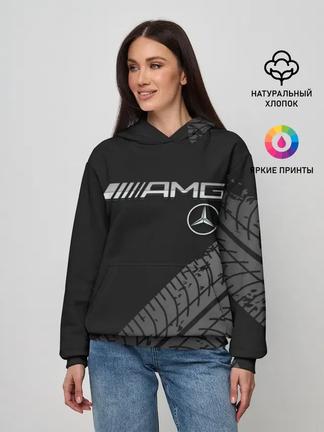 Женское худи с принтом «Mercedes-AMG — Mercedes»
